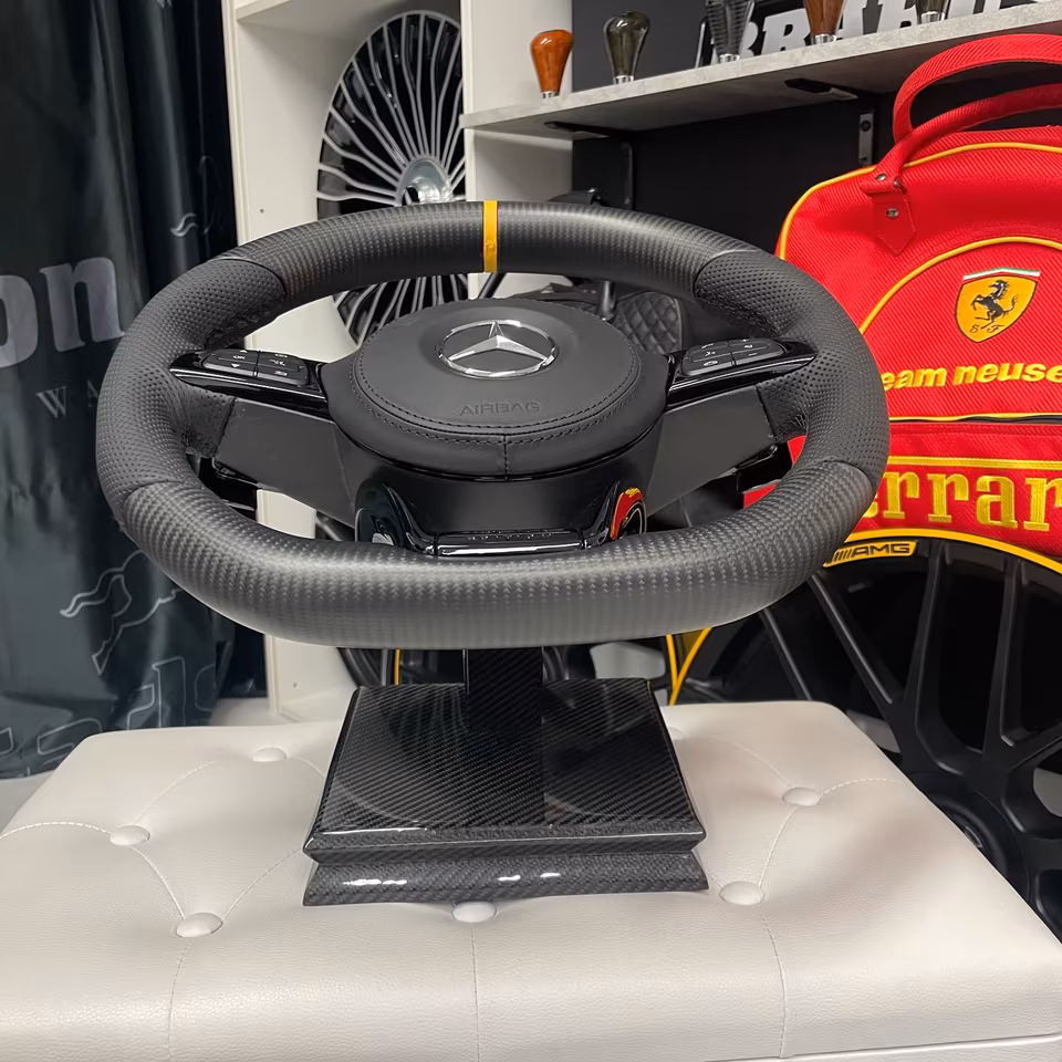 Mercedes AMG Sport Carbon Matt Steering Wheel Night Package C190 GT GTR - Image 5