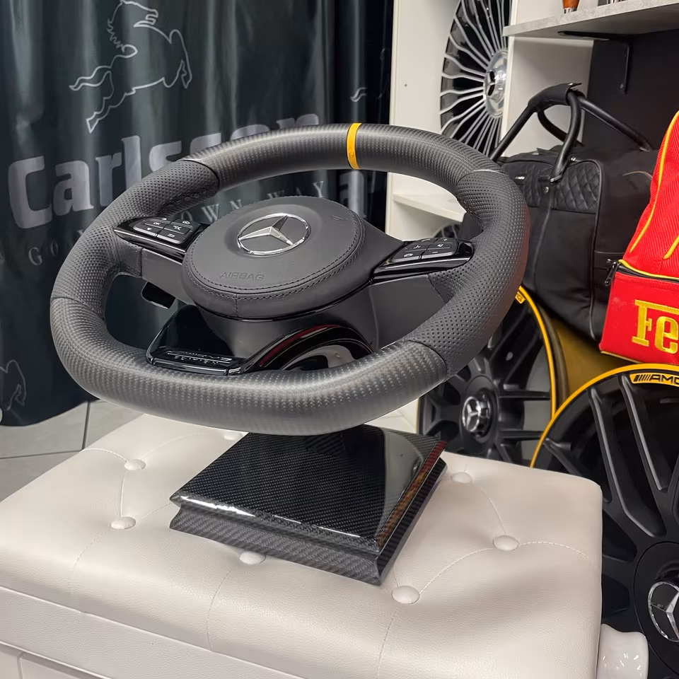 Mercedes AMG Sport Carbon Matt Steering Wheel Night Package C190 GT GTR - Image 8