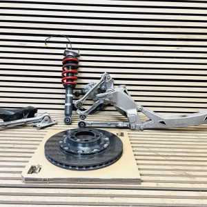 Porsche GT3 RS ceramic brake disc, shock absorber, control arm
