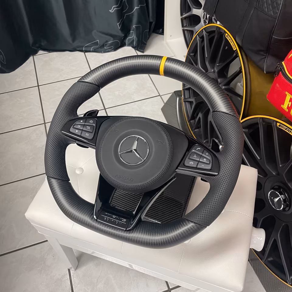 Mercedes AMG Sport Carbon Matt Steering Wheel Night Package C190 GT GTR