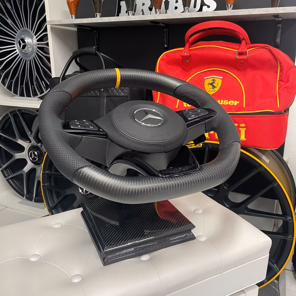 Mercedes AMG Sport Carbon Matt Steering Wheel Night Package C190 GT GTR - Image 9